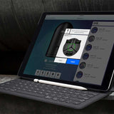 image of a tablet running the cyclone software for the leica blk360 imaging laser scanner