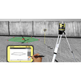 render image of a geomax zoom 3d in action, along side a tablet running the x-pad software
