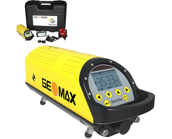 image of a geomax zeta 125s peipe laser  with accessories etc
