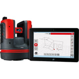 image of a leica 3d disto alongside a tablet running the leica software for windows
