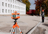 image of a nedo primus2 h2n dual grade rotating laser being used on a construction site